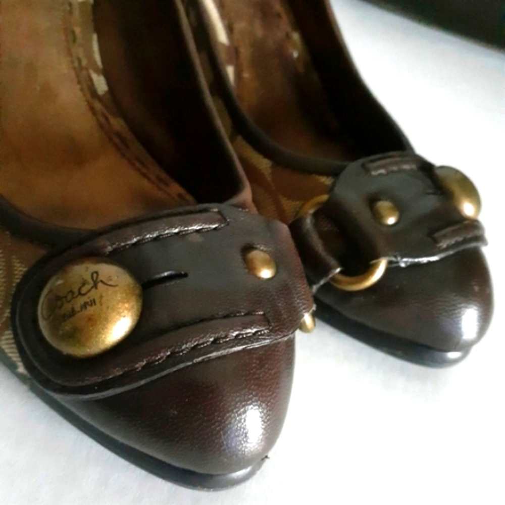 Coach Signature Coated Canvas and Leather Pump - Picture 9 of 16
